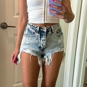 Super Short Distressed Jean Shorts